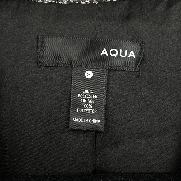 Aqua Black White Metallic Tweed Double Breasted Blazer Jacket Womens S - Picture 6 of 7